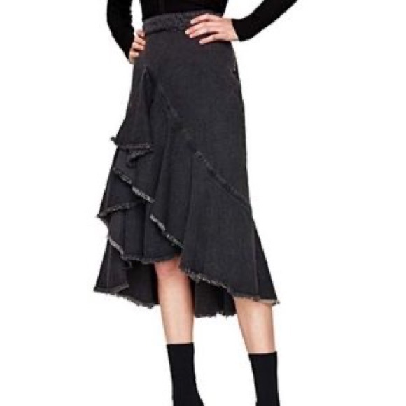 Zara Dresses & Skirts - Zara black ruffle jean skirt